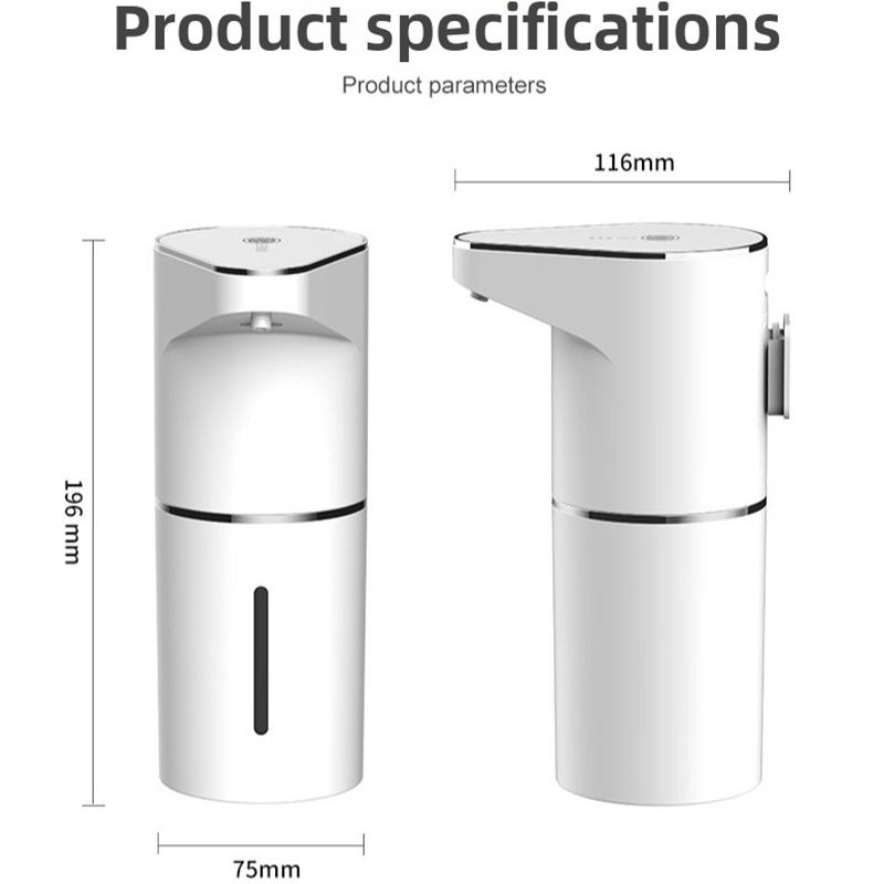 350ml Touchless Automatic Foaming Soap Dispenser USB Rechargeable 4-Level Adjustable Electric Soap Dispenser for Home Bathroom