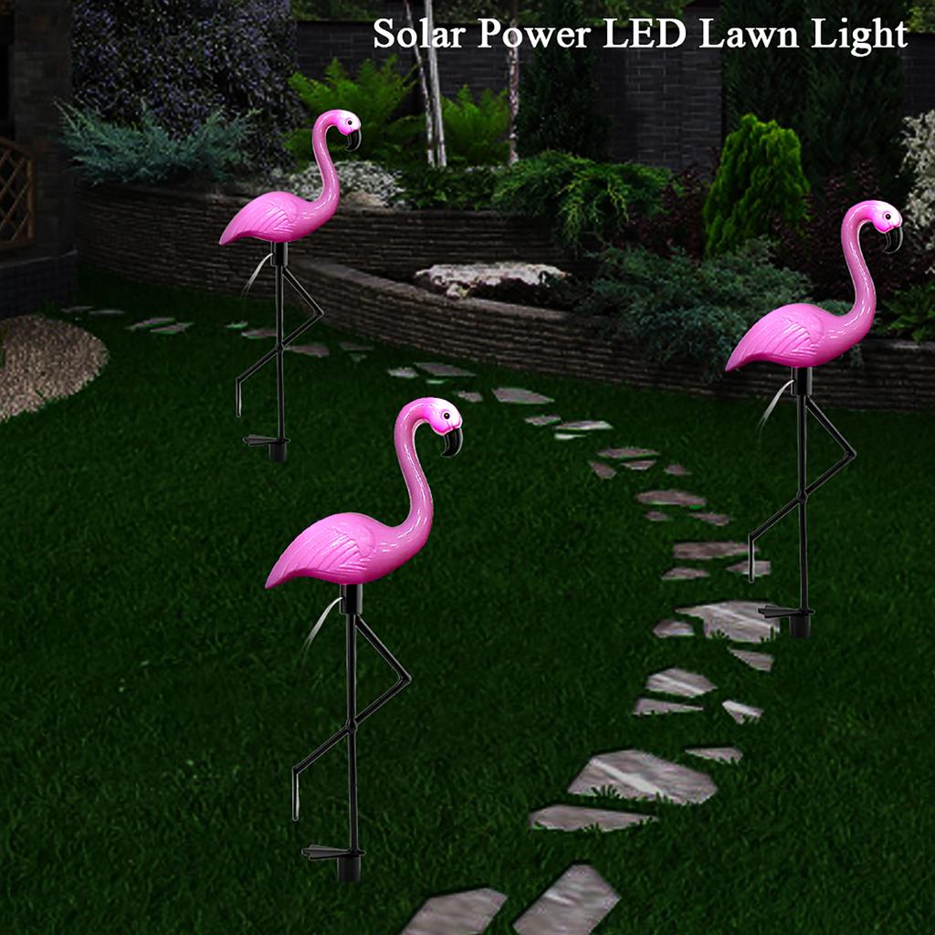 3 In 1 LED Flamingo Solar Power Light for Outdoor Waterproof Yard Garden Lawn Lamp