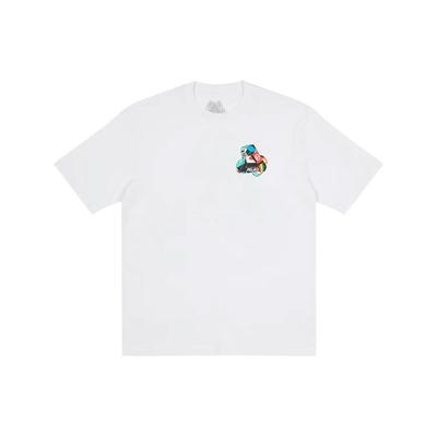 Palace National Flag Triangle Print Short Sleeve T-Shirt Unisex Tops White P20TS089