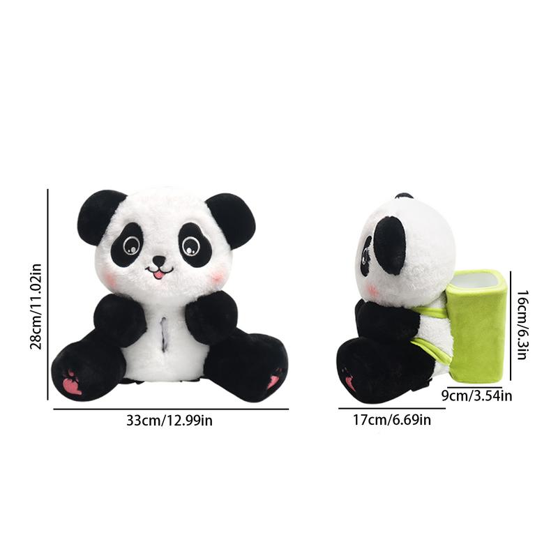 Car Tissue Holder Trash Can Animal Doll Tissue Box Trash Can Car Tissue Dispenser Facial Tissues Boxes Garbage Can Panda Storage