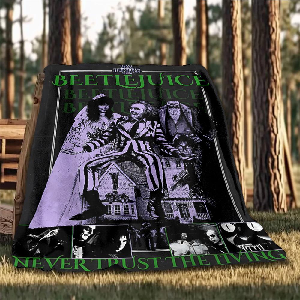 1pc Beetlejuice Outdoor Soft Blanket Ultra Plush, Warm, Versatile, and Easy Care for Camping, and