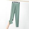 Women's Elastic Waist Leggings Slim Fit Pants High Stretch Solid Rayon Spandex Summer Plus Size Nine Point Casual Bottoms