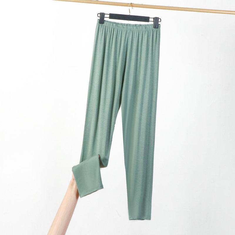 Women's Elastic Waist Leggings Slim Fit Pants High Stretch Solid Rayon Spandex Summer Plus Size Nine Point Casual Bottoms