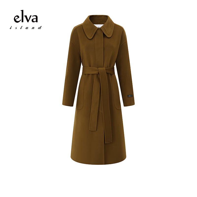 

Elva Island Women s Elegant Double-Sided Mid-Length Wool Coat S