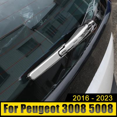 For Peugeot 3008 5008 GT 2016 2017 2018    2022 Rear Trunk Window Wiper Arm Blade Cover Trim Overlay Nozzle