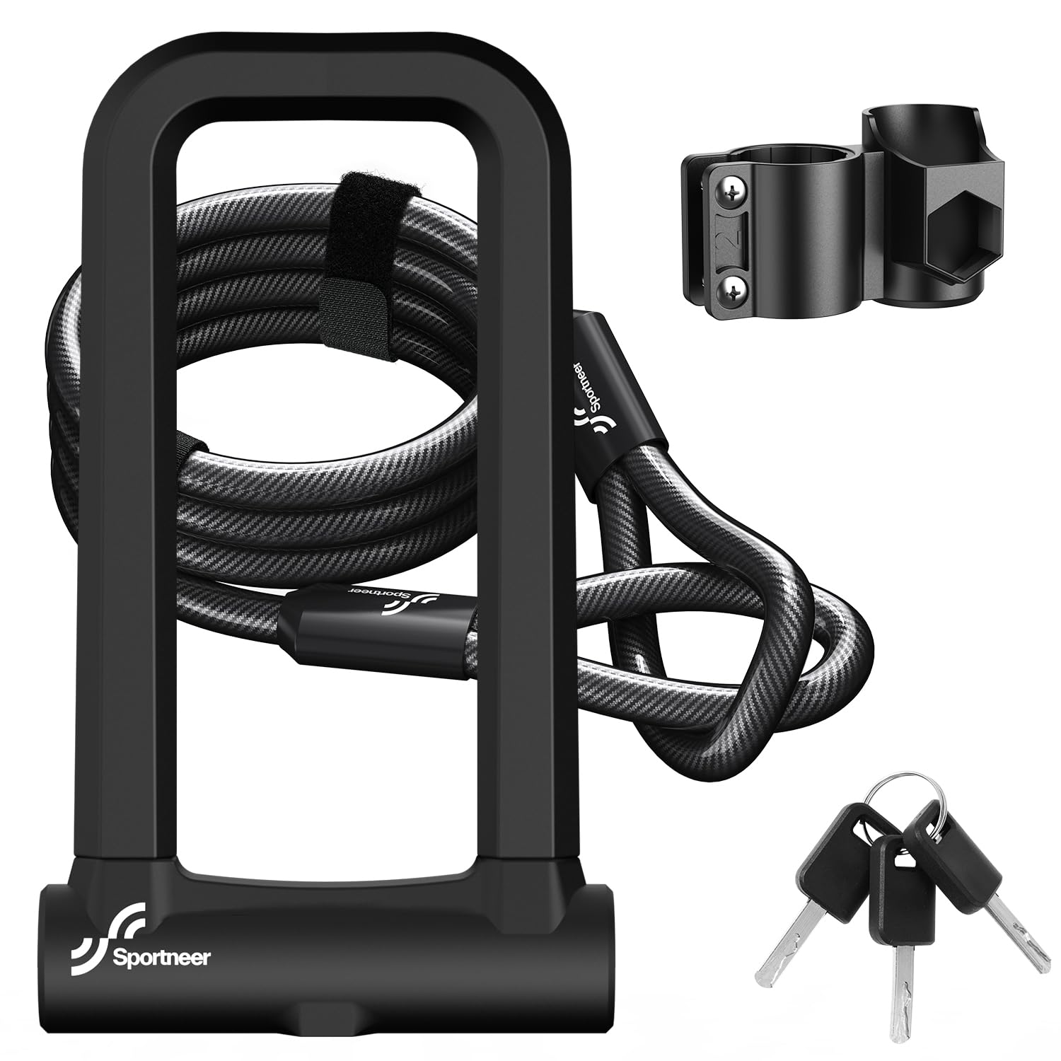 

Sportneer Bicycle Mini Cable Electric Car Electric Assist Road Parking Commuter U-Lock, Lock, U-Lock, Lock, Lock, Bicycle, Mamachari, Bike, Lot, Lock, чёрный