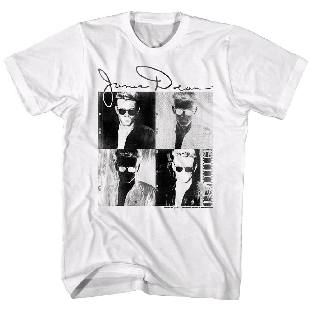 James Dean Photo Negative Men T Shirt Signature Autograph Hollywood Legend Top S