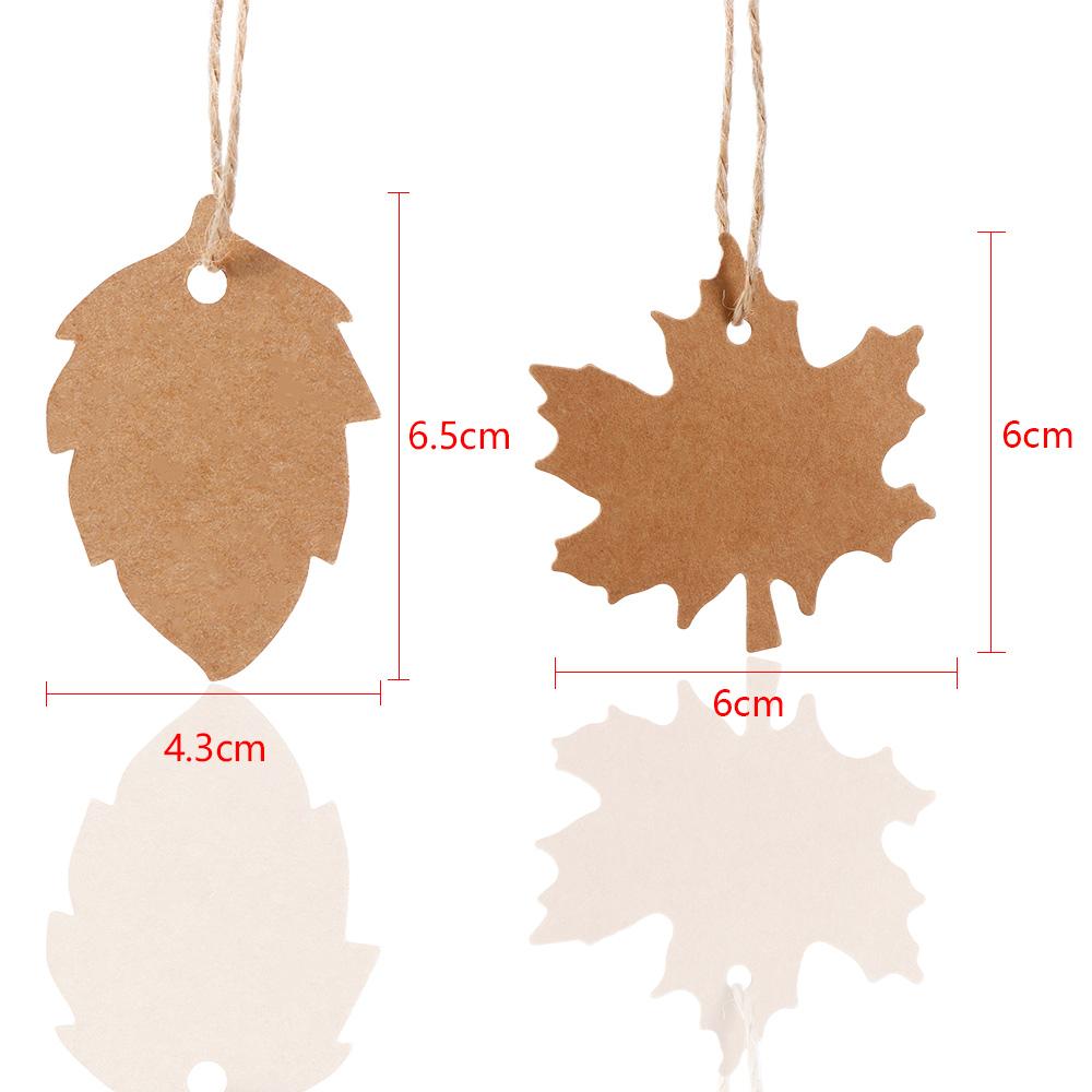 Natal Criativo DIY Etiquetas de Folhas Retro em Branco Papel Kraft Forma de Bordo e Folha Etiqueta Pendurada Feita à Mão