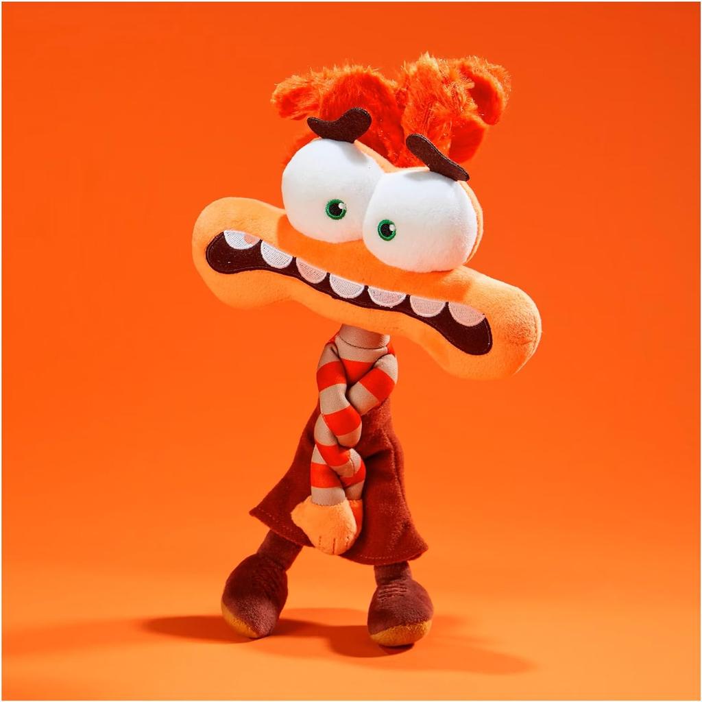 Disney Pixar Inside Out 2 Anxiety Plush Toy 30cm Orange Stuffed Doll with Jibbitz Charm Collectible Gift for Kids