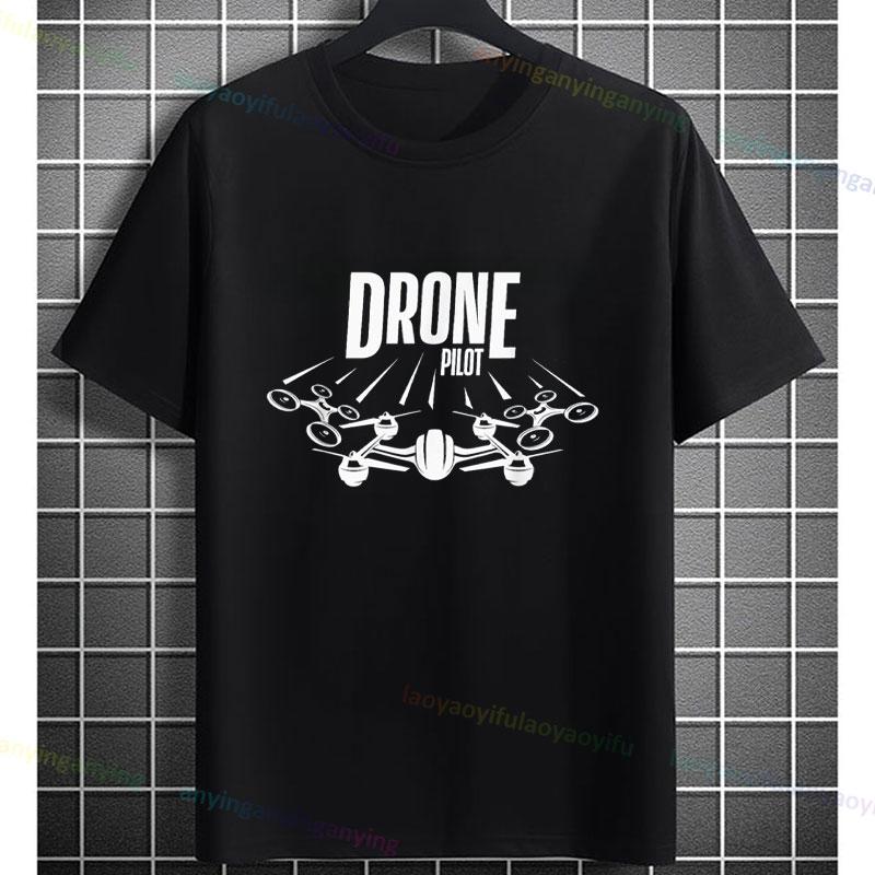 Unisex Unisexs Funny Aerial Drone Pilot Graphic TShirt Pure Cotton Short Sleeve Round Neck Fashion Casual Outdoor Tshirt
