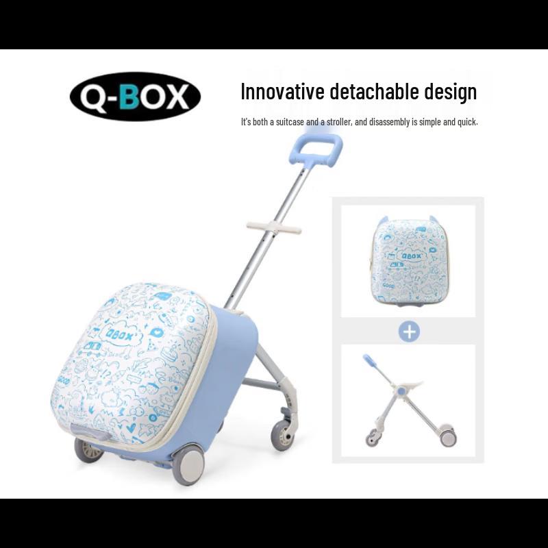 QBOX Kids  Ride-On Carry-On Luggage with TSA Lock & Brakes 20 inch