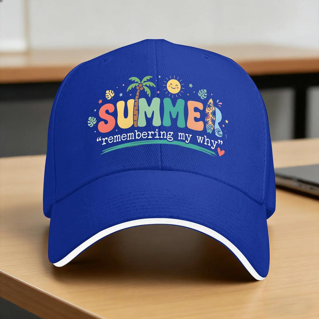 Summer Remembering My Why Sun Baseball Cap Spring Y2k Retro Trucker Hat For Unisex Adult Hiking Fishing Snapback Cap