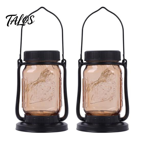 Solar Powered Lamps 1/2Pcs Camping Lantern, Waterproof Rechargeable Super Bright LED Garden Lights Lamp, Outdoor Emergency Hiking Tent Hanging Light