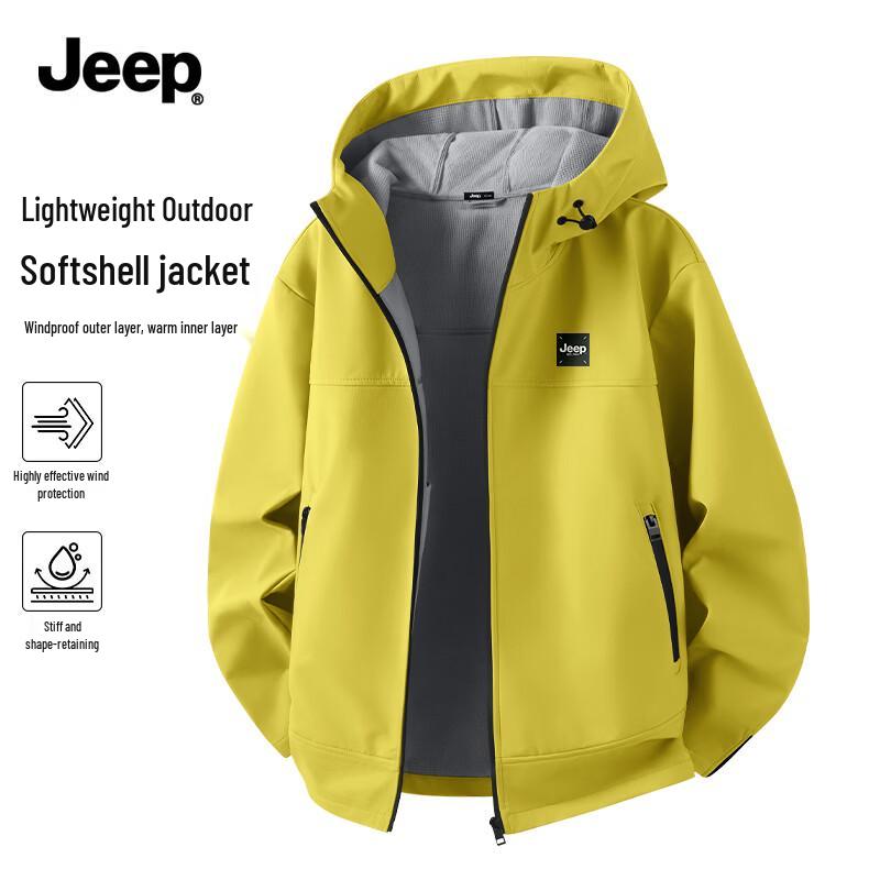 JEEP Men's Windproof Waterproof Hooded Softshell Jacket