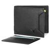 Black Leather Wallet for Men I 3 Card Slots I 2 Currency Compartments I 1 ID Window I 3 Secret Compartments I External Card Slot I 1 Coin Pocket