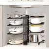 Pot Rack Organizers 8 Tiers Pots and Pans Organizer for Kitchen Organization & Storage Adjustable Pot Lid Holder LWY010