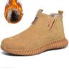 Suede Welder Shoes Men Safety Boots Steel Toe Work Shoes Sneakers Male Anti-Smash Anti-Slip Work Boots Men Safety Shoes Footwear