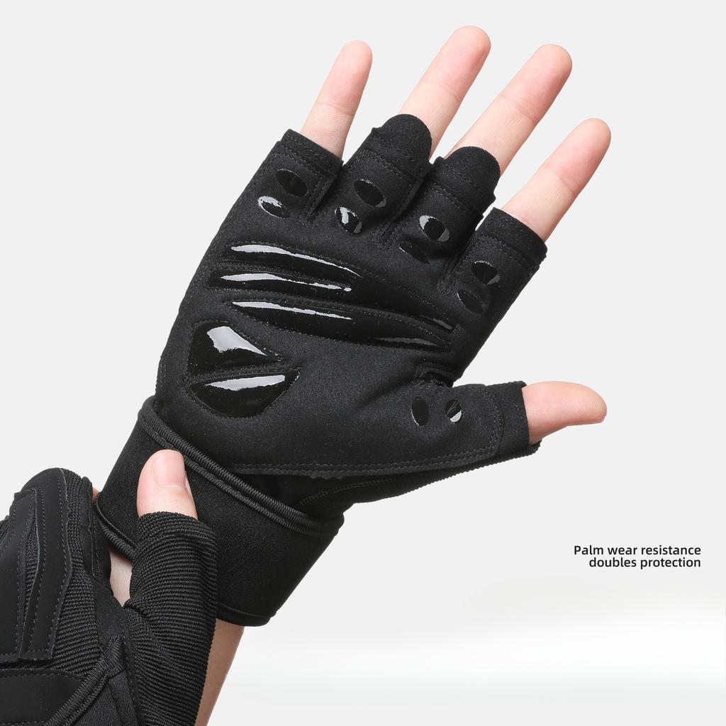 Half Finger Fitness Gloves Extended Pressurized Wrist Guard Men's Outdoor Training Equipment Horizontal Bar Dumbbell Anti Calendering Gloves