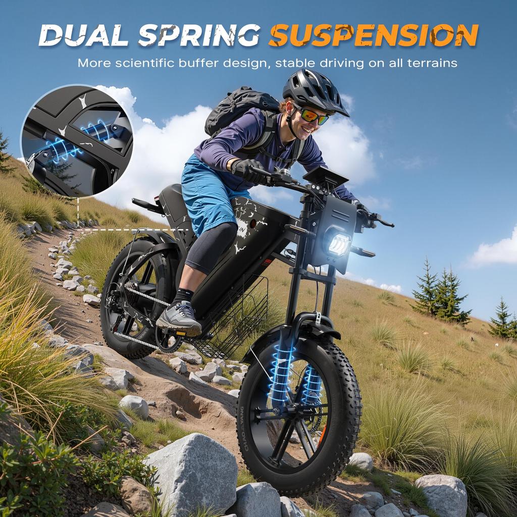 Electric Bicycle VARUN 20" 1000W Motor Full Suspension 31.5AH Top Speed 45Km/h 7 Speed X-Plorer Beast