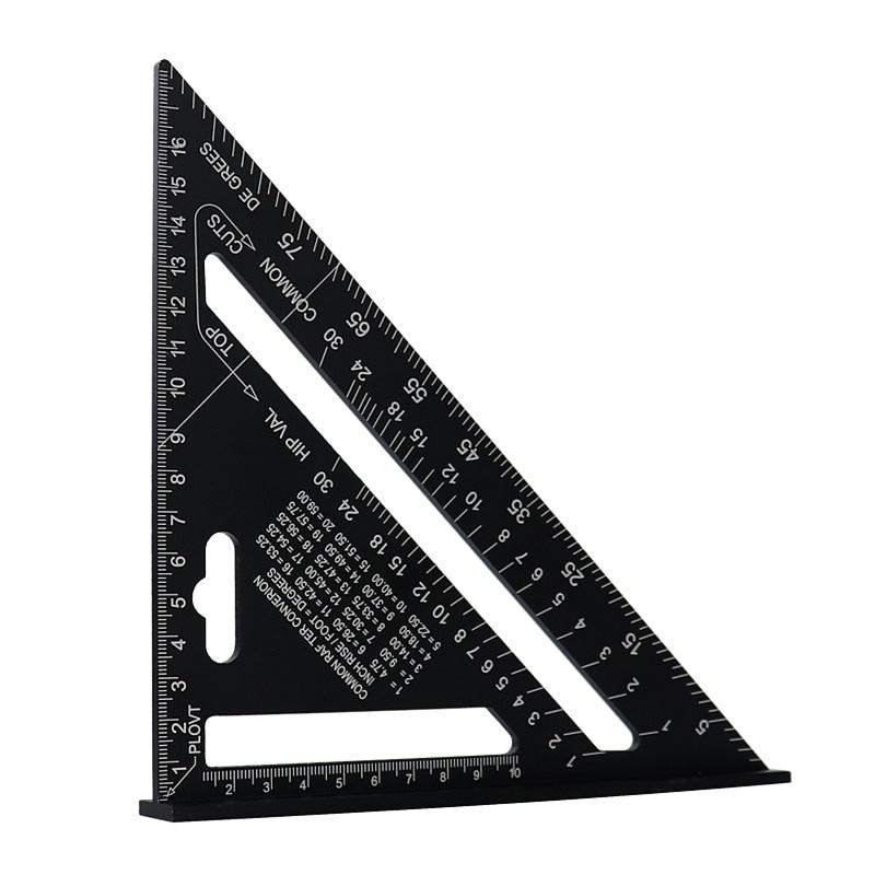 7'' Triangle Angle Protractor Aluminum Alloy Measuring Ruler Miter For Framing Building Carpenter Measuring Tools