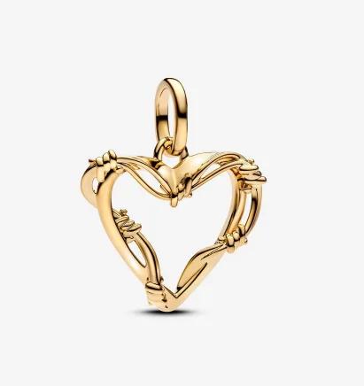 Sparkling Birthstone Charm Bead Charms Copper Heart Key Birthday Pendant Fit Authentic Necklaces Bracelets Women Jewellery Do It Yourself Gift