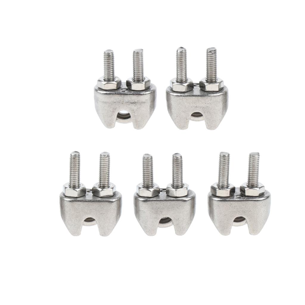 304 Stainless Steel M3//M5/M6 Bolt Saddle Clip Clamps Rope Clips 2mm /3mm /4mm /5mm /6mm /8mm