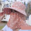 Sun Protection Cover Face Cap Neckline Mask Tea Picking Hat Portable Sunscreen Bucket Hat  Riding
