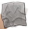 Letter H Foreign Style Silk Scarf Internet Celebrity Live Broadcast Popular Square Scarf Simple Versatile Scarf Simulation Silk Square Scarf 71cm Head