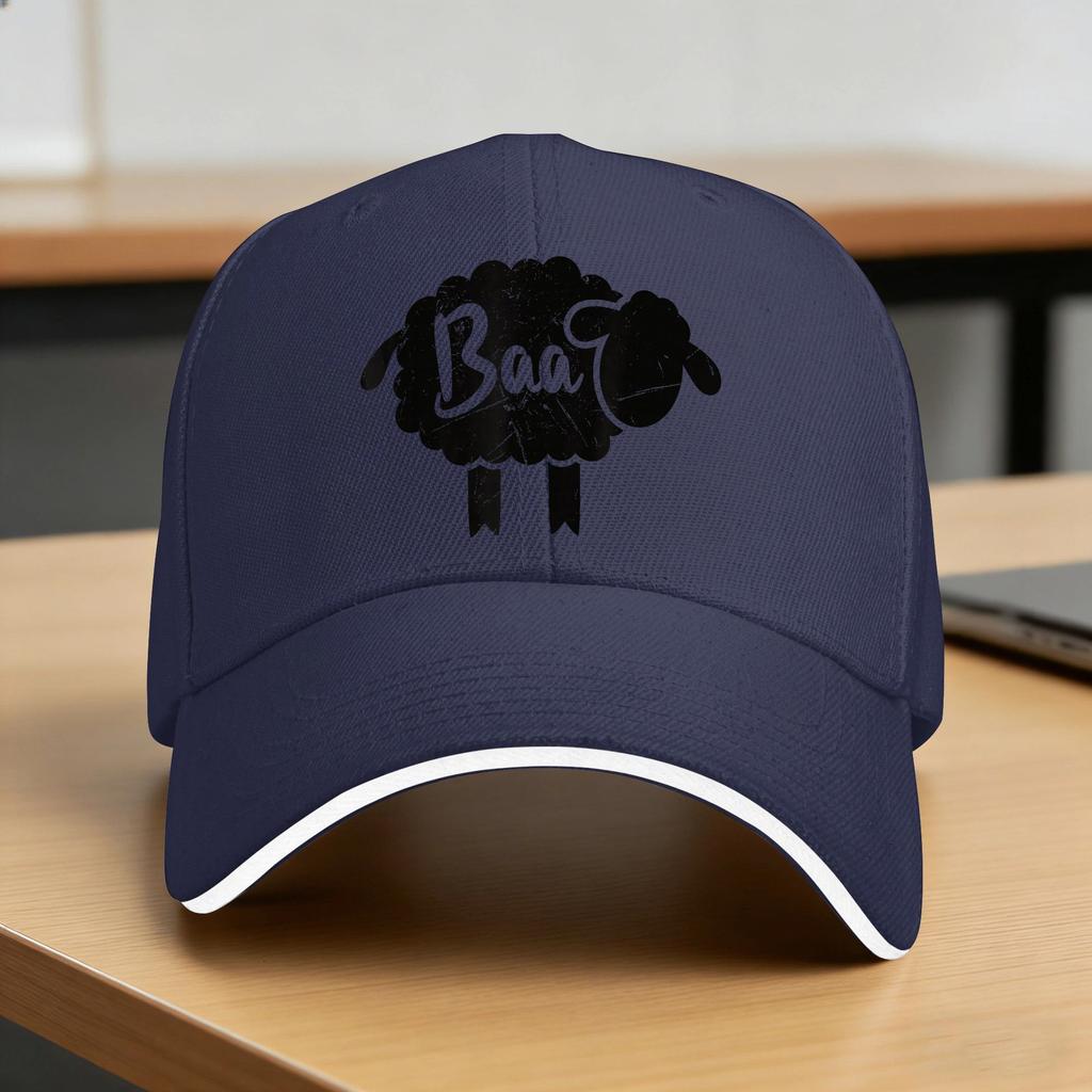 Sommerliche Lässige Baseballkappe Niedliche Baa Schafgeräusch Schwarzes Schaf Spielzeug Liebhaber Geschenk Wandern Angeln Trucker-Mütze