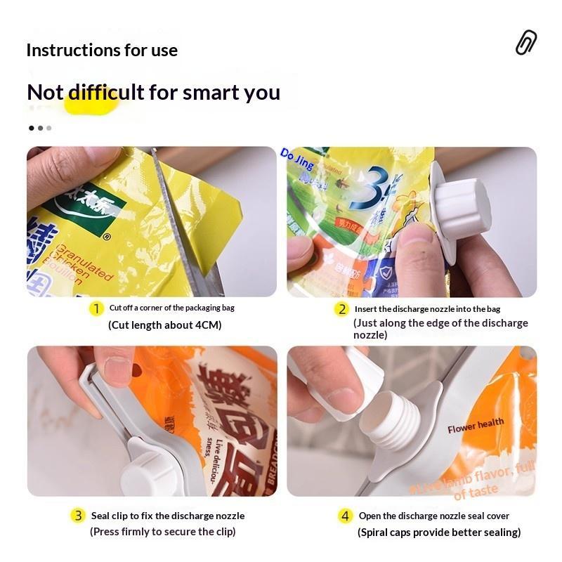 3Pcs Food Sealing Bag Clips BPA Free Screw Cap Snack Preservation Clips for Home Kitchen Picnic Food Storage