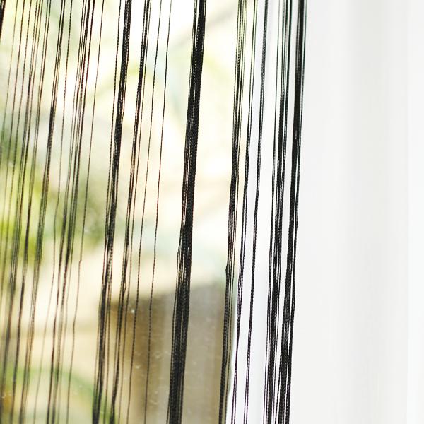 Fringe Window Divider Tassel Hanging String Door Curtain Black