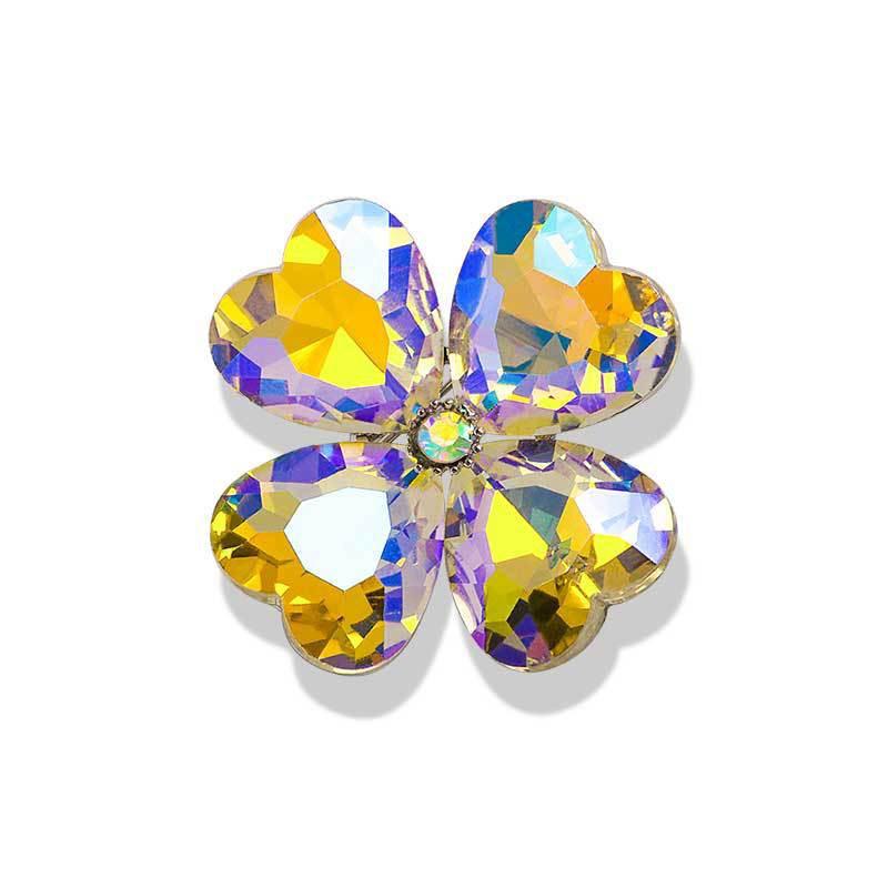 Hand-Woven Multi-Faceted Color-Changing Snowflake Flower Brooch for Suits - Unisex