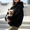 Dog Pouch Sweatshirt Women Pet Sling Hoodie, Oversized Hooded with Kangaroo Pouch, Cat Fleece Pullover Top