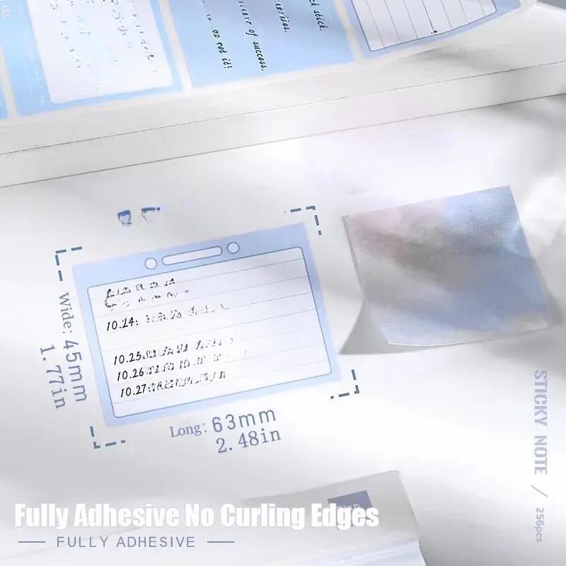 256pcs/Box Pull-out Sticky Notes Fully Adhesive Tearable Sticky Notes Stickers 8 Formats Ideal for Office Student and Home Use!