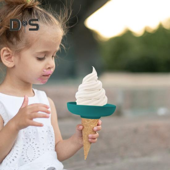 4Pcs Kids Popsicle Holders with Drip Catcher Ice Cream Stand with Dual Functional Design Easy To Clean Silicone Holder for Summer And Birthday Parties