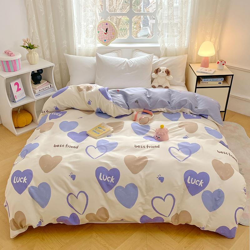 1pc 100% Cotton Floral Duvet Cover Soft Skin-Friendly King Size Comforter Cover with Zipper Spring Summer Breathable Quilt Cover