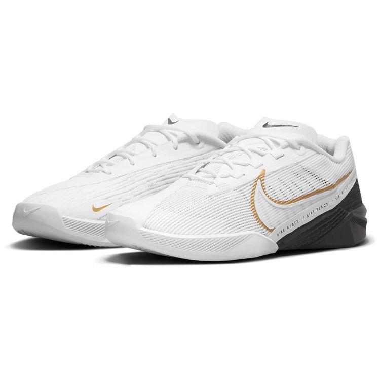 Nike React Metcon Turbo Black Metallic Gold Women Sneakers White CT1249-170