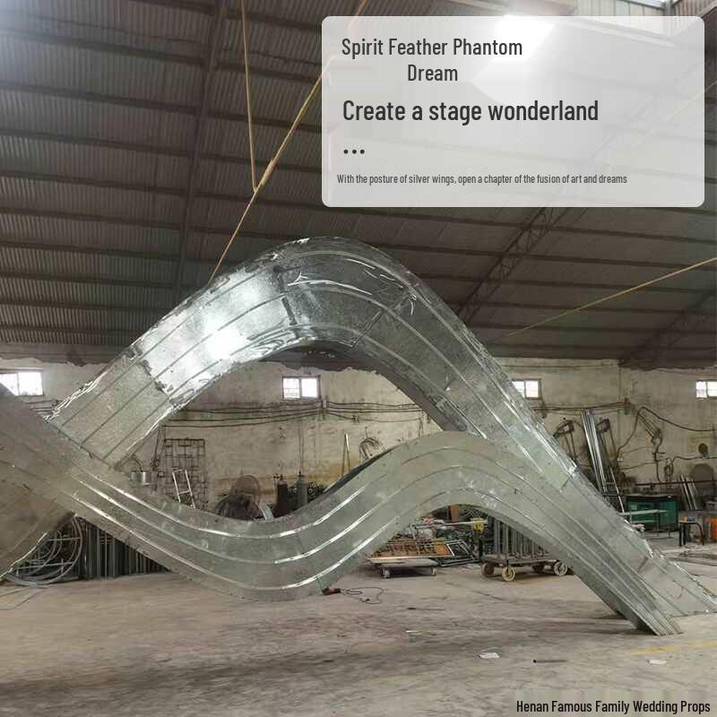 Custom Luminous Wing-Shaped Wedding Stage Iron Art Decoration