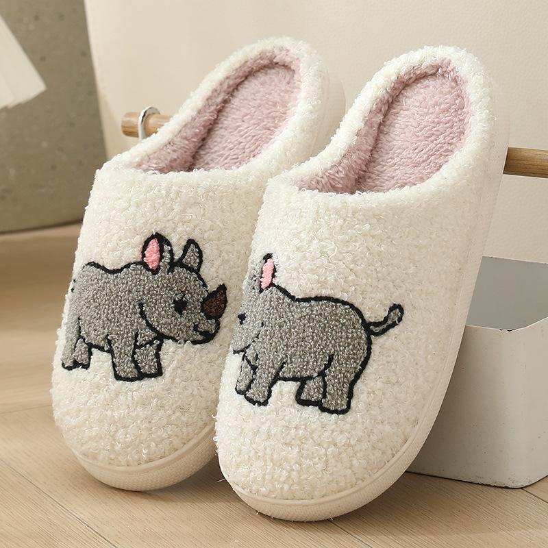 Cute cartoon animals cotton slippers home non-slip cotton slippers