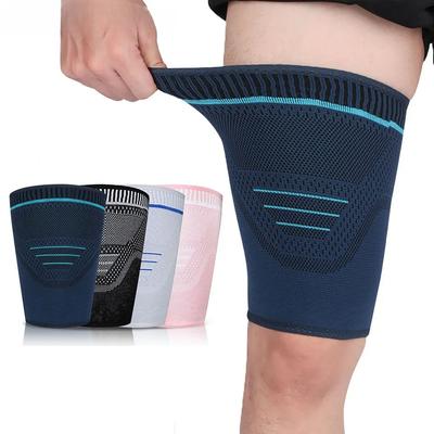 1Pcs Sports Thigh Protectors Knitted Prevent Muscle Strain Compression Thigh Pads Outdoor Running Basketball Leg Wraps Men Women