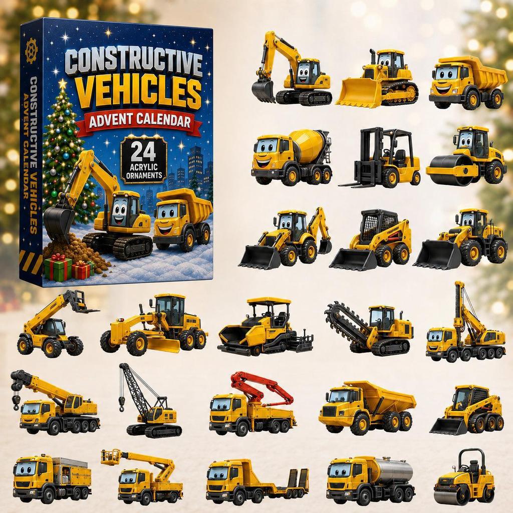Transportation Advent Calendar With Acrylic Material For Holiday Gift And Kids Play