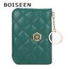 BOISEEN new change bag women's embossed plaid zipper key bag fashionable mini wallet card bag women
