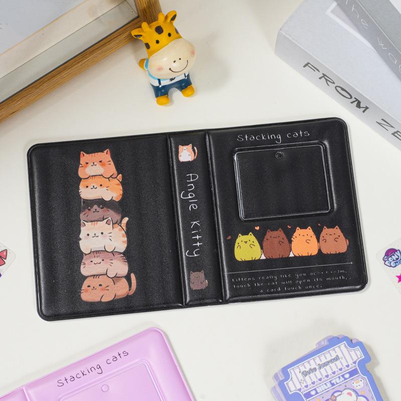 

Милый мультяшный альбом для фотографий с котятами, 36 карманов, альбом для карточек, чехол для хранения фотографий K-pop, мини-биндер, книга для визиток, альбомы A2 чёрный