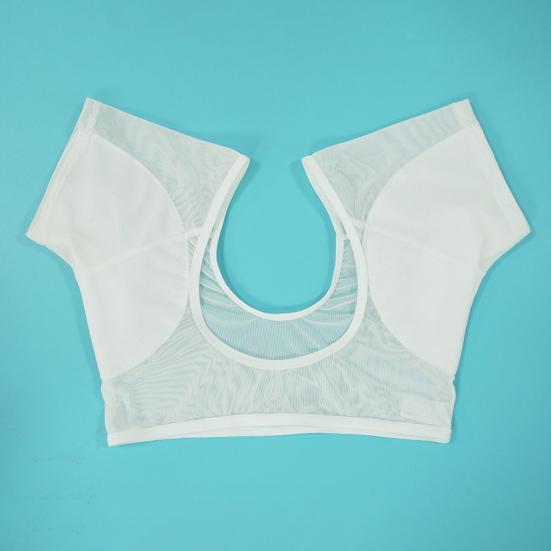 Women Tops U-Neck Short Sleeve Breathable Sweat-Absorbing Vest with Cotton Armpit Traceless Invisible Design Bottom Short Tops