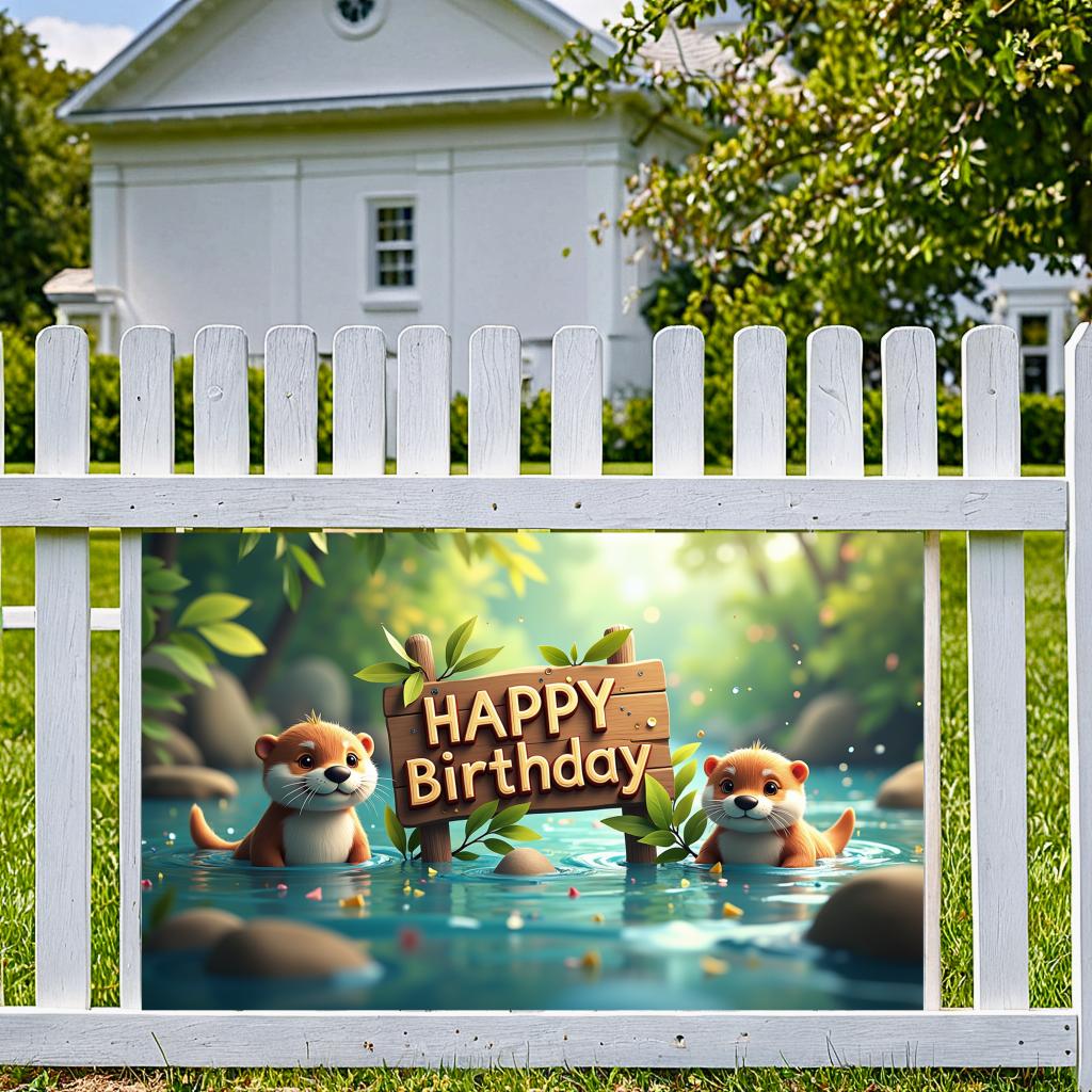 Colorful Happy Birthday Banner Vibrant Jungle Otter Celebration Decoration Lightweight Jungle Backdrop for Birthday Celebration