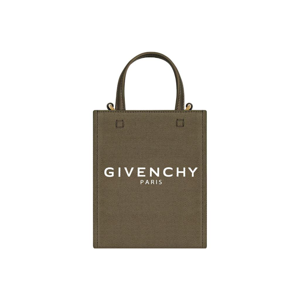 Givenchy G Tote Letter Logo Detachable Shoulder Strap Washable Canvas Tote Bag Shopping Bag Handbag Mini Women Tote Bags Dark-Khaki BB50R9B1QY-313
