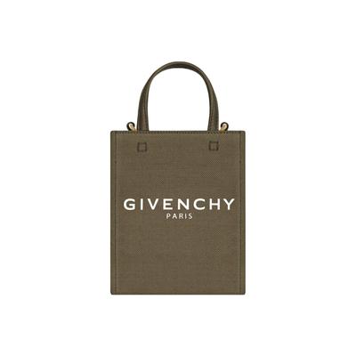 Givenchy G Tote Letter Logo Abnehmbarer Schultergurt Waschbare Canvas-Tragetasche Einkaufstasche Handtasche Mini Damen-Tragetaschen Dunkel-Khaki BB50R9B1QY-313