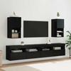 Wall Mounted TV Cabinet Black Oak Effect Particleboard