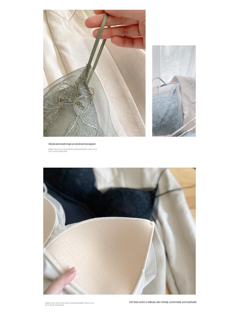 Romantic Lace Triangle Camisole Bra: Seamless Vest Style for Small or Flat Chests