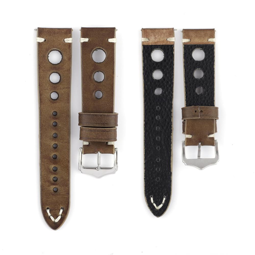 Handgefertigtes Echtes Leder Uhrenarmband 20mm 22mm 24mm Vintage Erste Schicht Rindsleder Uhrenarmband Armband Ersatz für Herren